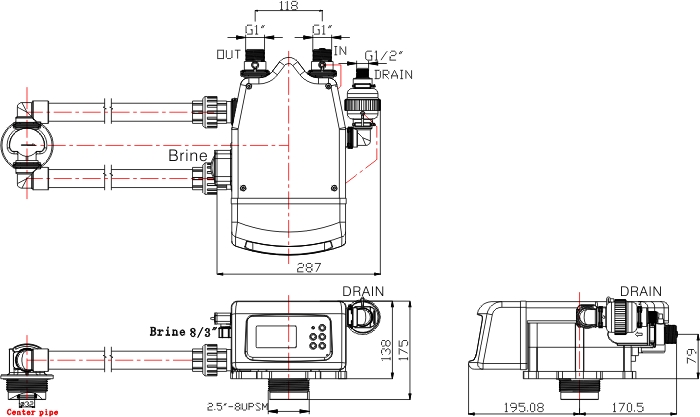 ZR4-1 double tank valve dimensions
